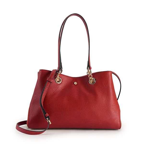 LC Lauren Conrad Amanda Chain Satchel Crossbody Bag - Raina Red