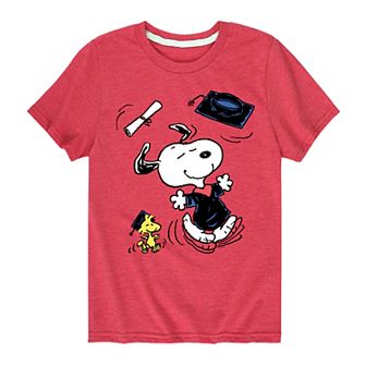 Boys 8-20 Peanuts Snoopy Woodstock Graduate Dance Graphic Tee
