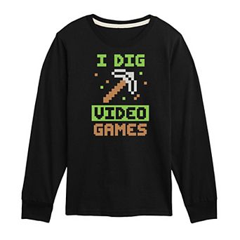 Boys 8-20 I Dig Video Games Long Sleeve Graphic Tee