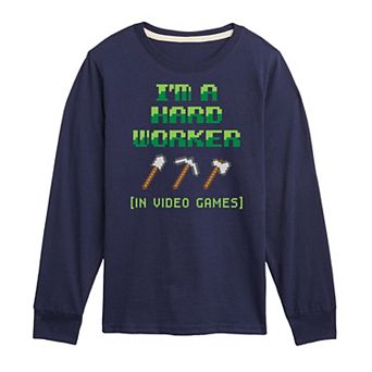 Boys 8-20 Hard Worker Long Sleeve Graphic Tee