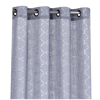 Kate Aurora Living 2 Pack Shabby Metallic Trellis Pastel Sheer Grommet Curtains