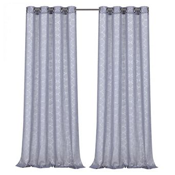 Kate Aurora Living 2 Pack Shabby Metallic Trellis Pastel Sheer Grommet Curtains
