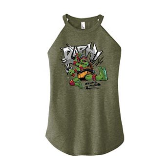 Juniors' TMNT Teenage Mutant Ninja Turtles Mutant Mayhem Raph High Neck Graphic Tank Top