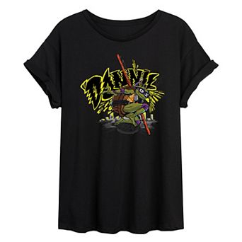 Juniors' TMNT Teenage Mutant Ninja Turtles Mutant Mayhem Don Oversized Graphic Tee