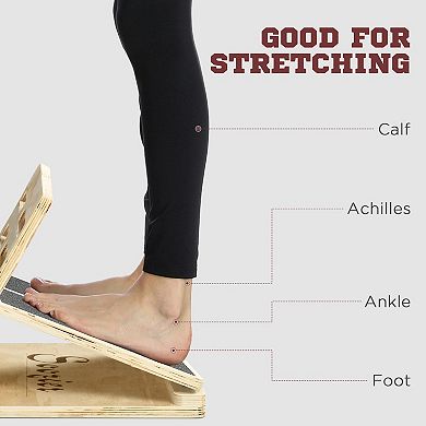Soozier Calf Stretcher, Slant Board, Adjustable Incline Board for Calf Stretching, Non-Slip and Foldable for Portability