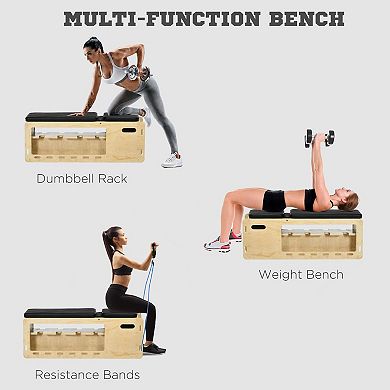 Soozier Adjustable Weight Bench Rack Storage Incline Workout Bench