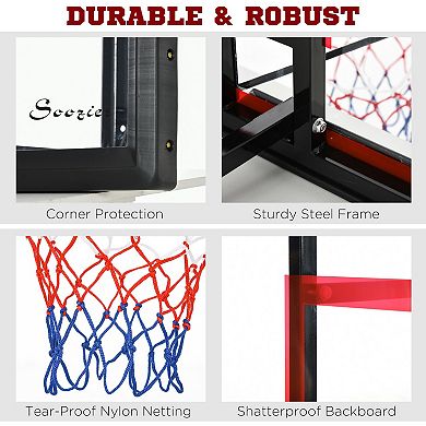 Soozier Wall Mounted Basketball Hoop Outdoor, Basketball Accessories