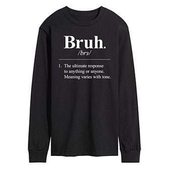 Men's Bruh Definition Long Sleeve Graphic Tee