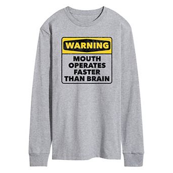 Men's Warning Mouth Faster Than Brain Graphic Tee