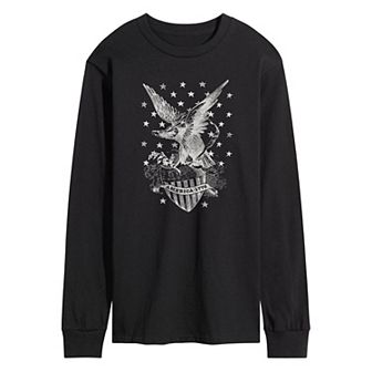 Men's America Eagle Stars Long Sleeve Graphic Tee