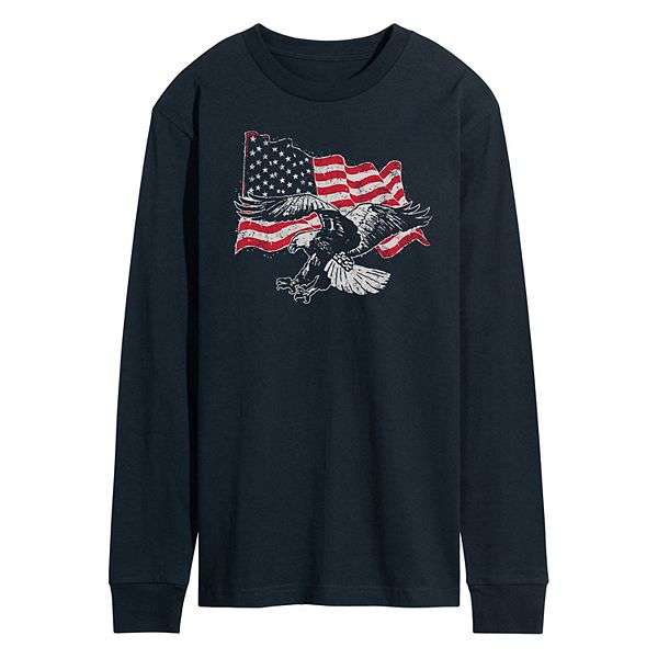 Men's Eagle Flag Long Sleeve Graphic Tee