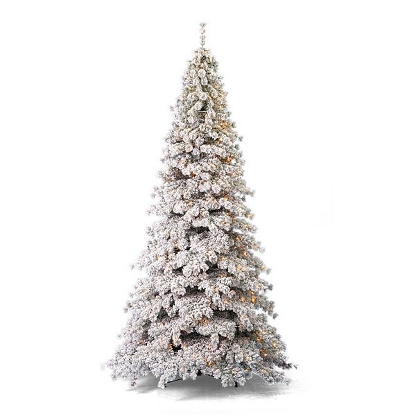 Seasonal 10ft. PreLit Flocked Winter Fir Hard Needle Artificial