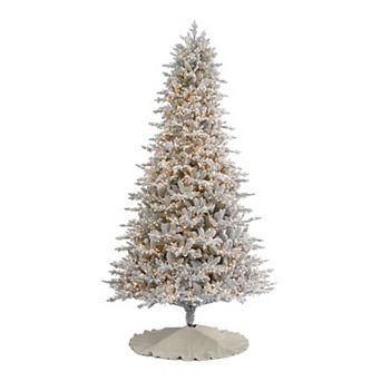 Seasonal LLC 7.5-ft. Pre-Lit Dandan Flocked Artificial Pine Christmas Tree - Warm White LED Lights