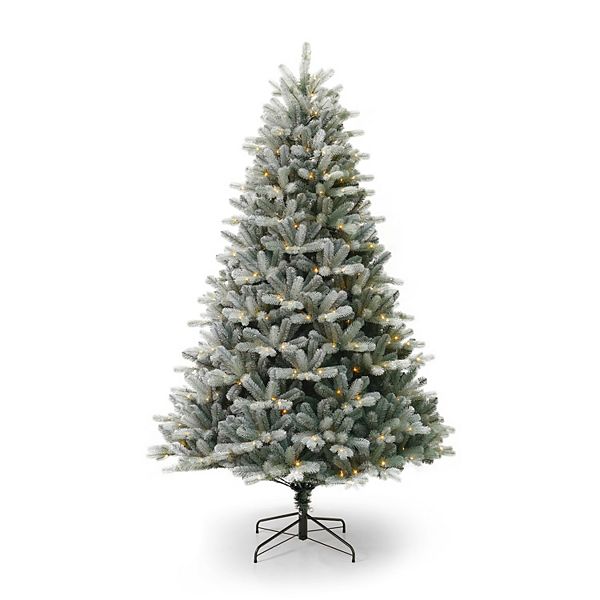 Seasonal 7.5-ft. Pre-Lit Blue Spruce Artificial Christmas Tree - Warm ...