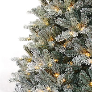 Seasonal 7.5-ft. Pre-Lit Blue Spruce Artificial Christmas Tree - Warm White LED Lights