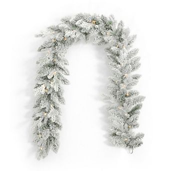 Seasonal LLC 6-ft. RGBW Light Artificial Bluffton Flocked Garland Home Decor