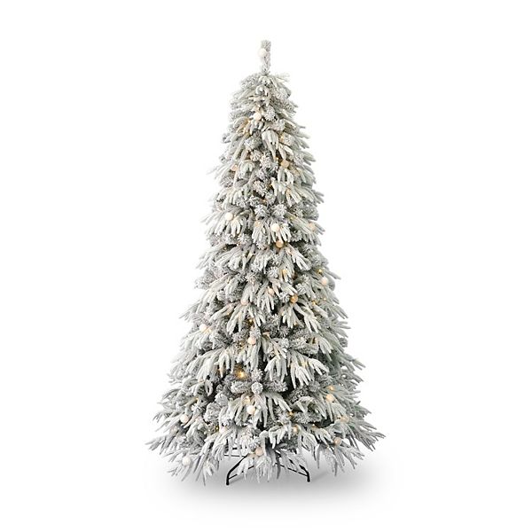 Seasonal 7.5ft. PreLit Frosted Acadia Flocked Artificial Christmas