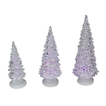Northlight Clear Color Changing LED Lighted Christmas Trees 3 pc Set