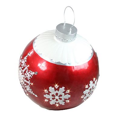 Northlight 26.5-in. LED Lighted Red Ball Christmas Ornament with Snowflake Outdoor Decoration