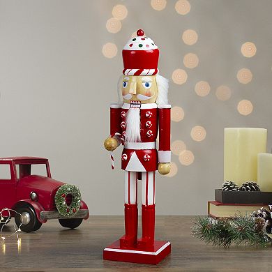 Northlight 14-in. Red and White Wooden Candy Cane King Christmas Nutcracker