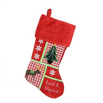 Northlight Let It Snow Holiday Patches Christmas Stocking
