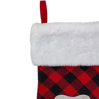 Northlight Buffalo Plaid Pet Paw Christmas Stocking