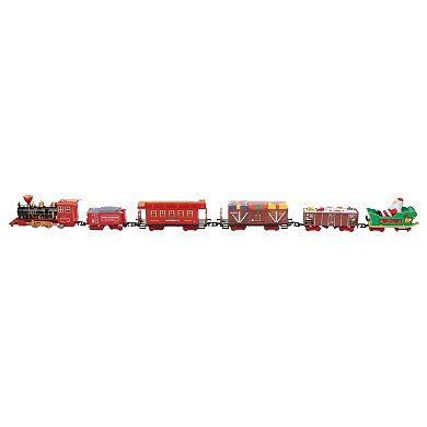 Northlight 22-Piece Red Battery Operated Lighted and Animated Christmas Train Set with Music and Sound