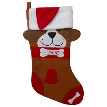 Northlight Dog Embroidered Christmas Stocking