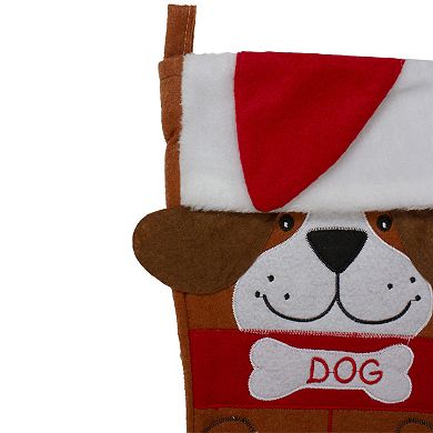 Northlight Dog Embroidered Christmas Stocking