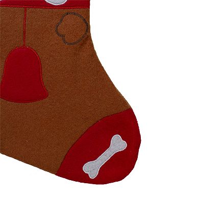 Northlight Dog Embroidered Christmas Stocking