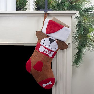 Northlight Dog Embroidered Christmas Stocking