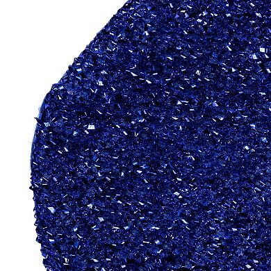 Northlight Blue and Silver Embroidered Diva Christmas Stocking with Cuff