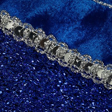 Northlight Blue and Silver Embroidered Diva Christmas Stocking with Cuff