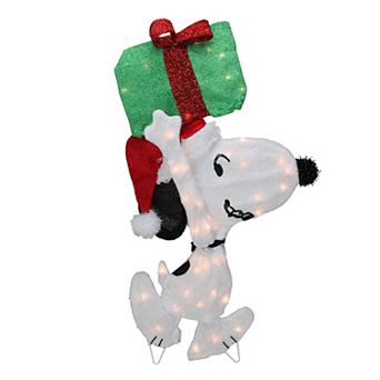 Northlight 32" Lighted Peanuts Snoopy with Present Christmas Outdoor Decor