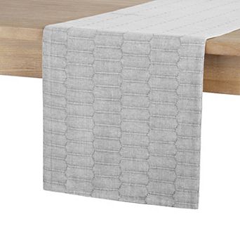 Martha Stewart Honeycomb Modern Farmhouse Reversible Table Runner