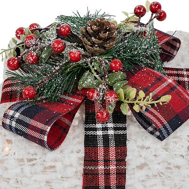 Northlight Lighted Red Plaid Gift Boxes Outdoor Decorations 3-piece