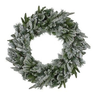 Northlight Flocked Rosemary Emerald Angel Pine Unlit 30" Artificial Christmas Wreath