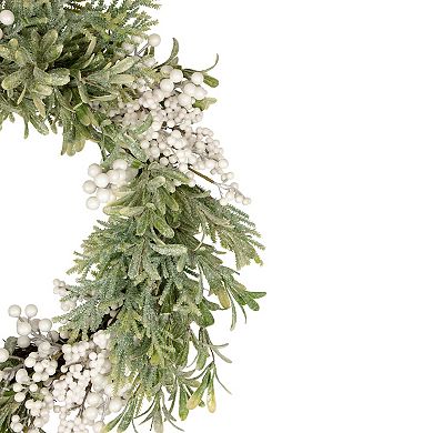 Northlight White Berry & Frosted Pine Christmas Wreath