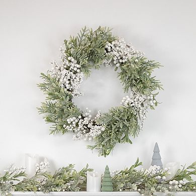 Northlight White Berry & Frosted Pine Christmas Wreath