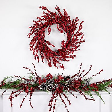 Northlight Red & Burgundy Berry Artificial Christmas Wreath