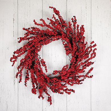 Northlight Red & Burgundy Berry Artificial Christmas Wreath