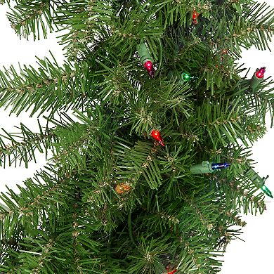 Northlight Pre-Lit Rockwood Pine Artificial Christmas Wreath with Multi-Color Lights