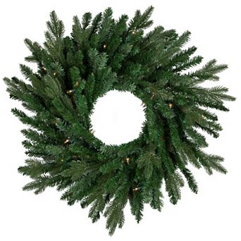 Northlight 24 in Pre-Lit Grande Spruce Artificial Christmas Wreath with Clear Lights