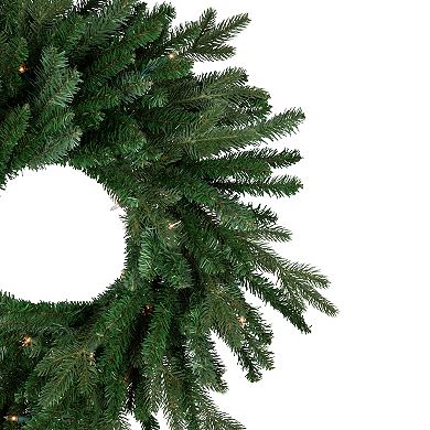 Northlight Pre-Lit Grande Spruce Artificial Christmas Wreath with Clear Lights