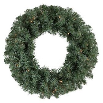 Northlight Pre-Lit Colorado Blue Spruce Artificial Christmas Wreath with Clear Lights