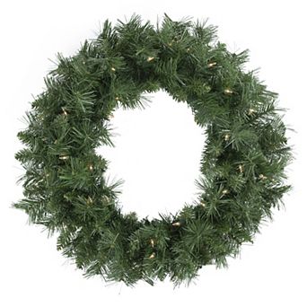 Northlight Pre-Lit Chatham Pine Artificial Christmas Wreath with Clear Lights