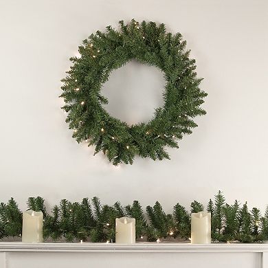 Northlight Pre-Lit Winona Fir Artificial Christmas Wreath with Warm White LED Lights