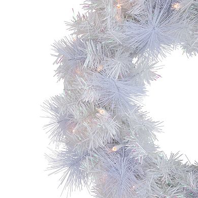 Northlight Pre-Lit Vermont White Pine Artificial Christmas Wreath with Clear Lights
