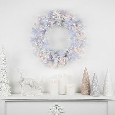 Northlight Pre-Lit Vermont White Pine Artificial Christmas Wreath with Clear Lights