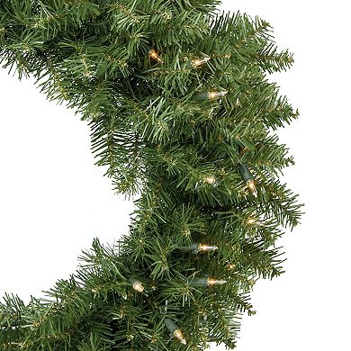 Northlight Pre-Lit Rockwood Pine Artificial Christmas Wreath with Clear Lights